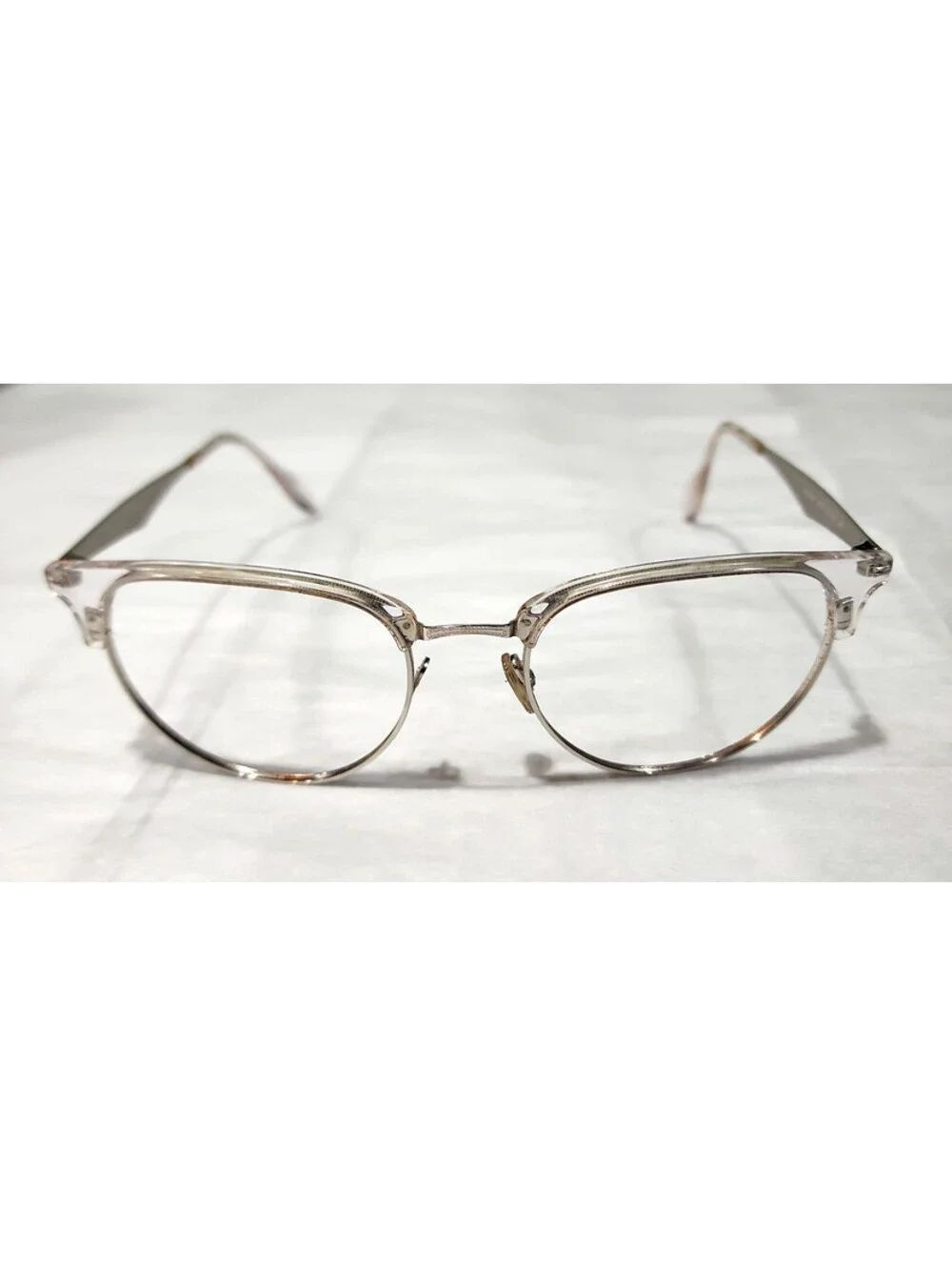 Ray Ban RB6396 2936 No Nose Pad Clear Silver Metal Round Eyeglasses 53-19 145